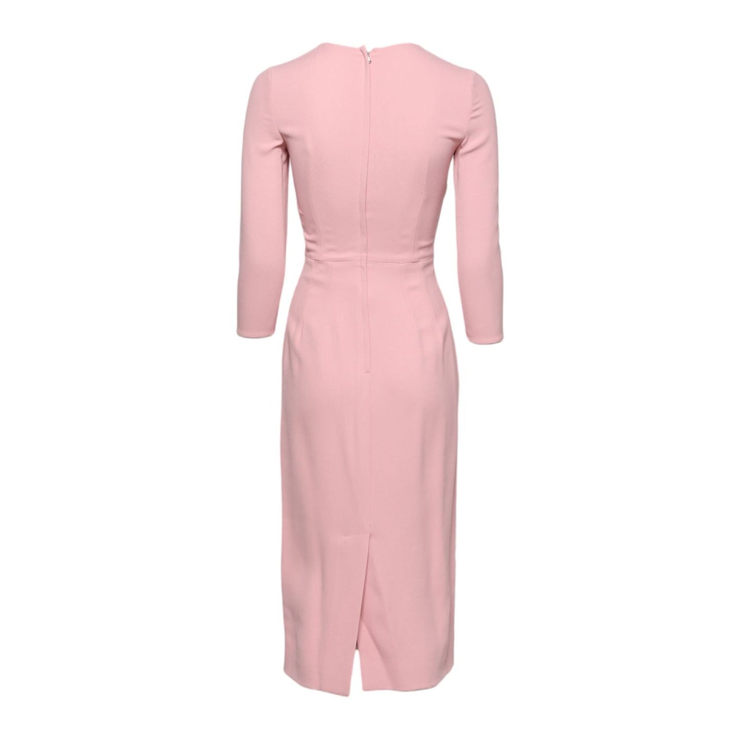 Dolce & Gabbana Pink Viscose 3/4 Sleeves Sheath Midi Dress DR281178-36