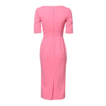 Dolce & Gabbana Pink Viscose Short Sleeve Sheath Midi Dress DR281201-36
