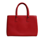 Dolce & Gabbana Red Calfskin Leather Logo Plaque Top Handle Bag BAG4355