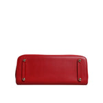 Dolce & Gabbana Red Calfskin Leather Logo Plaque Top Handle Bag BAG4355