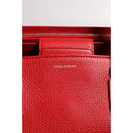 Dolce & Gabbana Red Calfskin Leather Logo Plaque Top Handle Bag BAG4355
