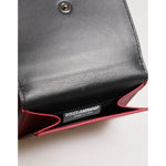 Dolce & Gabbana Red Leather Bold Logo Print Trifold Men Card Holder Wallet SMY11284