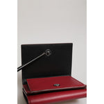 Dolce & Gabbana Red Leather Bold Logo Print Trifold Men Card Holder Wallet SMY11284