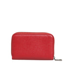 Dolce & Gabbana Red Leather Zip Around Logo Plaque Men Coin Purse Wallet SMY11272