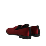 Dolce & Gabbana Red Velvet Slip On Loafers Formal Shoes MV7561-45