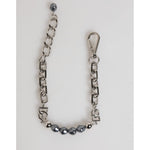 Dolce & Gabbana Silver Tone Chain Lobster Clasp Logo Gray Pearls Bracelet SMY11192