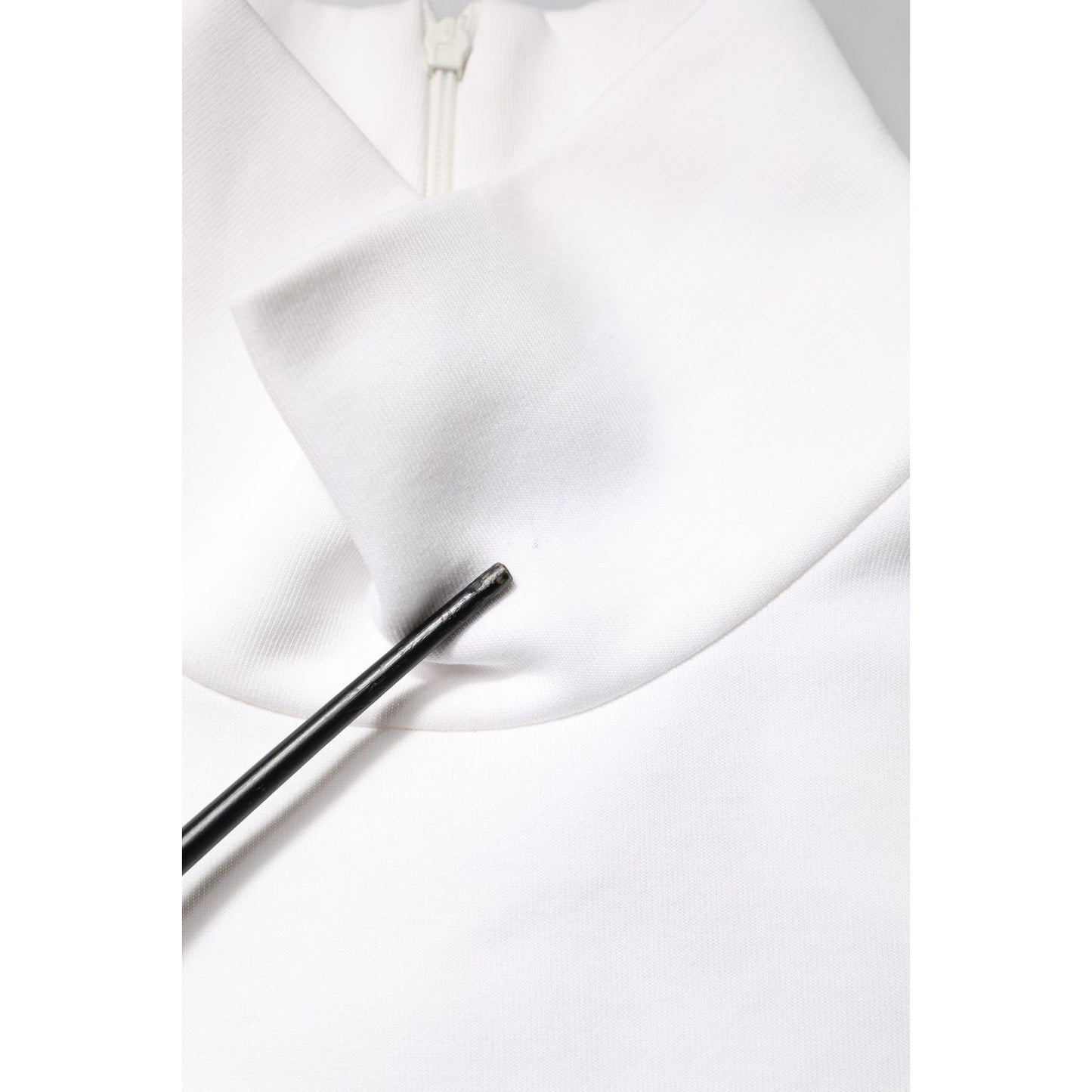 Dolce & Gabbana White Cotton Turtleneck DG Applique T-shirt TSH90335-50