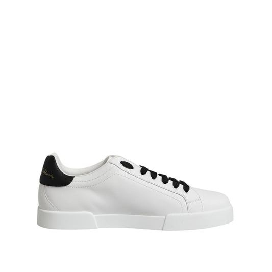 Dolce & Gabbana White DG Logo Portofino Low Top Sneakers Shoes