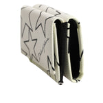 Dolce & Gabbana White Leather Trifold DG Star Print Card Holder Wallet SMY11052