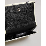 Dolce & Gabbana White Leather Trifold DG Star Print Card Holder Wallet SMY11052