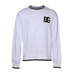 Dolce & Gabbana White Logo Cotton Crew Neck Pullover Sweater TSH90302-52