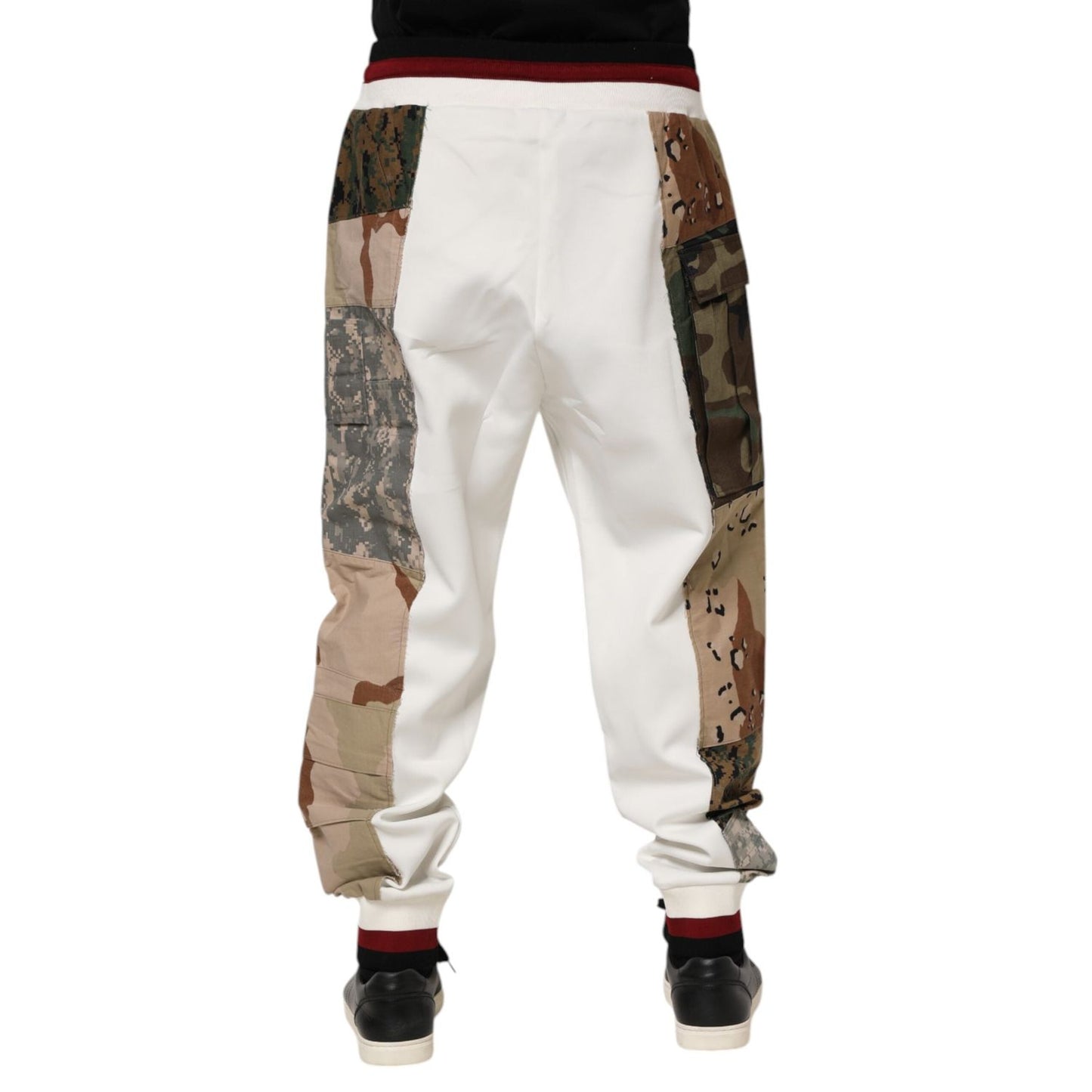 Dolce & Gabbana White Patchwork Mens Jogger Pants PAN76422-46