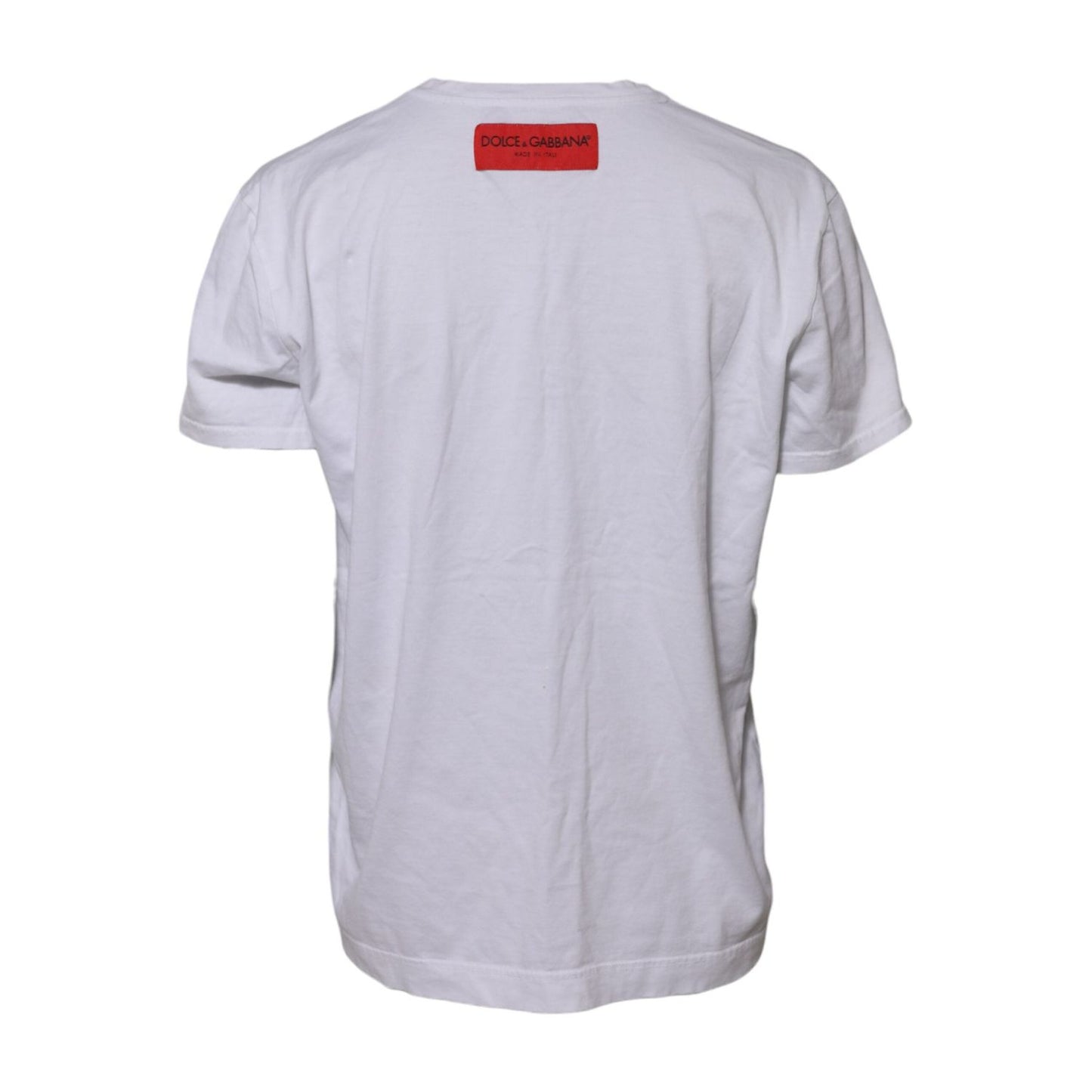 Dolce & Gabbana White Printed Cotton Short Sleeves T-shirt TSH90659-48