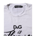Dolce & Gabbana White Printed Cotton Short Sleeves T-shirt TSH90659-48