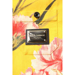 Dolce & Gabbana Yellow Floral Men Button Down Casual Shirt TSH90327-40