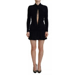 Dsquared² Black Viscose Long Sleeves Cut Out Mini Dress DR28822-38