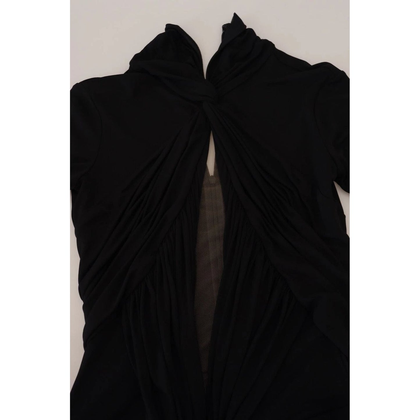 Dsquared² Black Viscose Long Sleeves Cut Out Mini Dress DR28822-38
