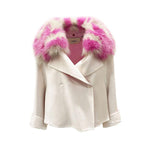 Fendi Fur Collar Cashmere Cape Jacket FE-8736388808916-40