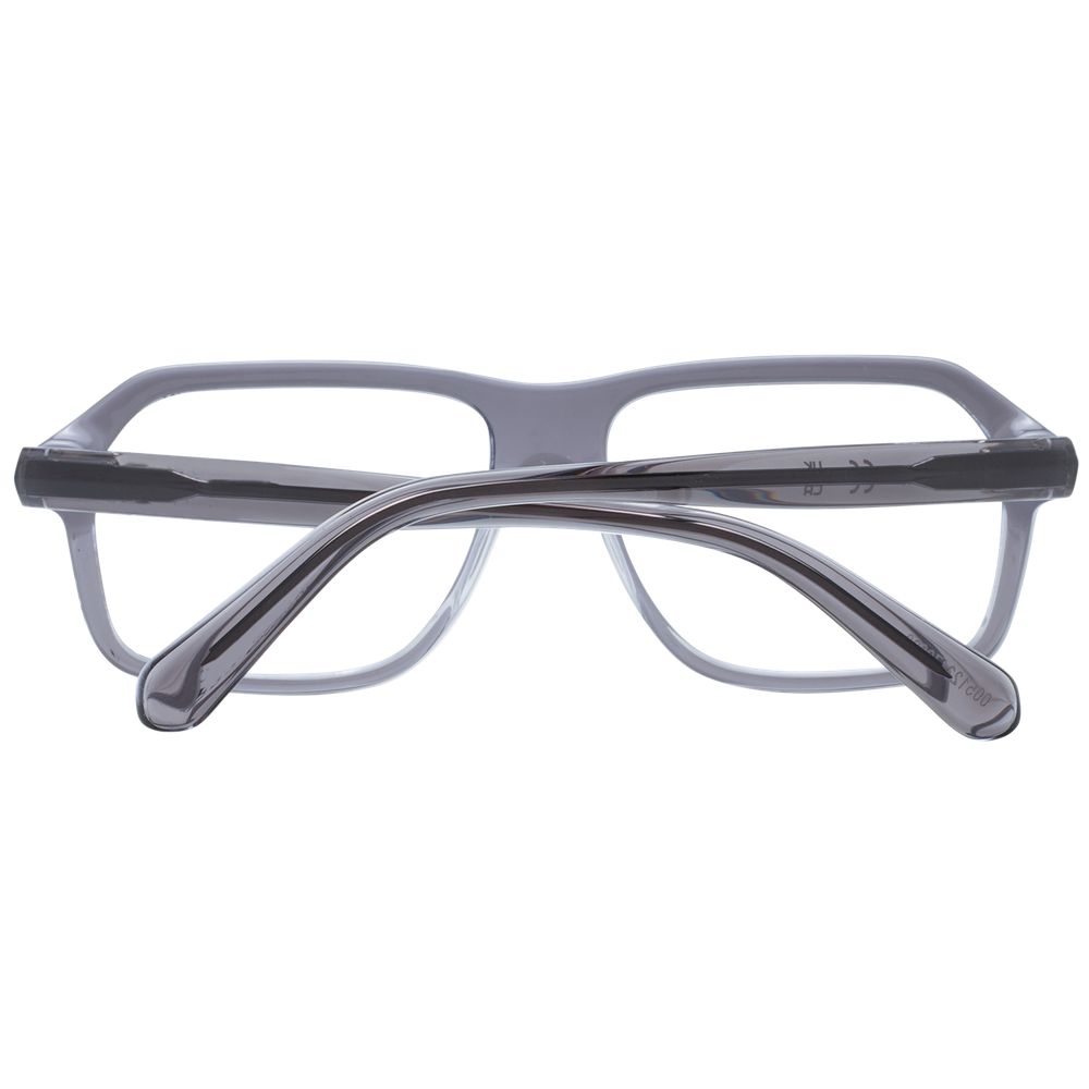 Guess Gray Plastic Glasses (Frames), full-rim rectangle style for men, 55-14-145 size, grey plastic frame, demo lenses included, branded case.