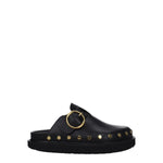 Isabel Marant Black Leather Slippers Sandals IS-8547450028297-EU36/US6