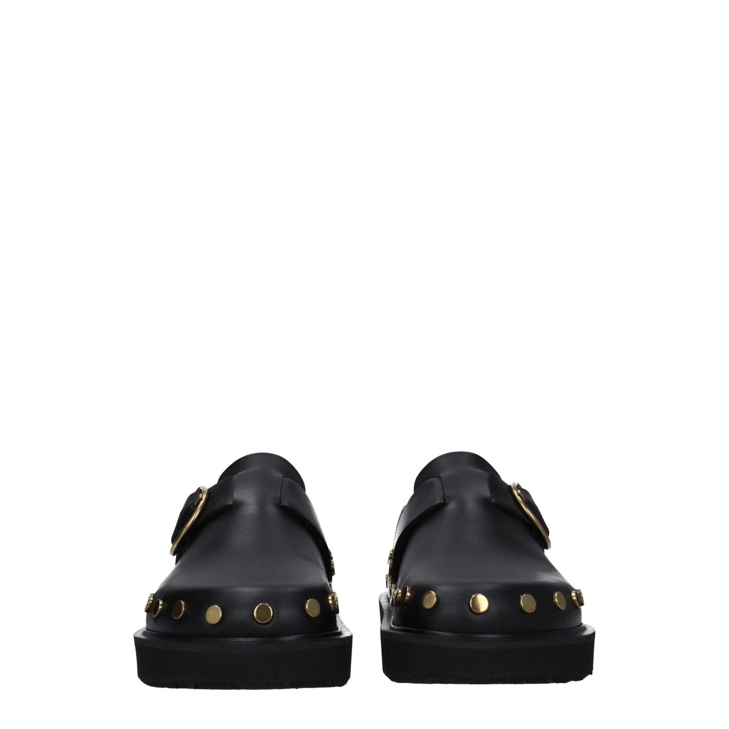 Isabel Marant Black Leather Slippers Sandals IS-8547450028297-EU36/US6