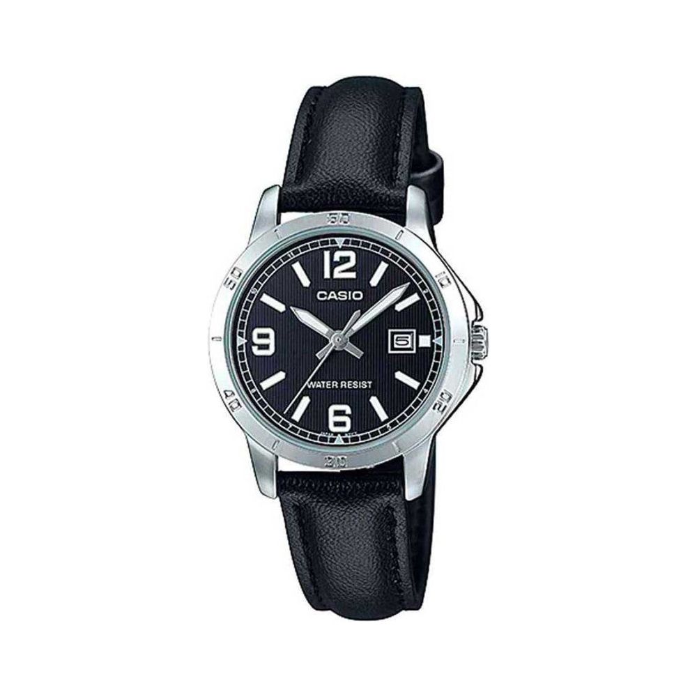 CASIO COLLECTION Mod. LADY DATE. LEATHER - BLACK LTP-V004L-1BUDF