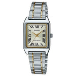 CASIO COLLECTION Mod. LADY TANK. SILVER&GOLD - CHAMPAGNE. METAL ALLOY LTP-V007SG-9BUDF