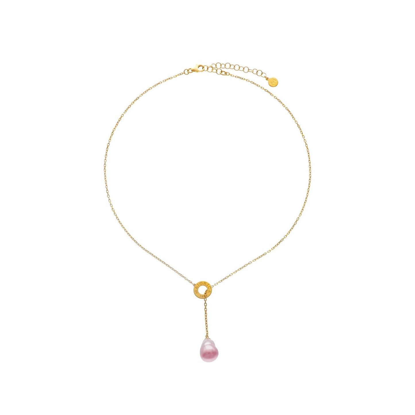 Elegant gold necklace with pink pendant by MAJORICA JEWELRY Mod. 17342.94.1.N42.530.1 showcasing a sophisticated design.