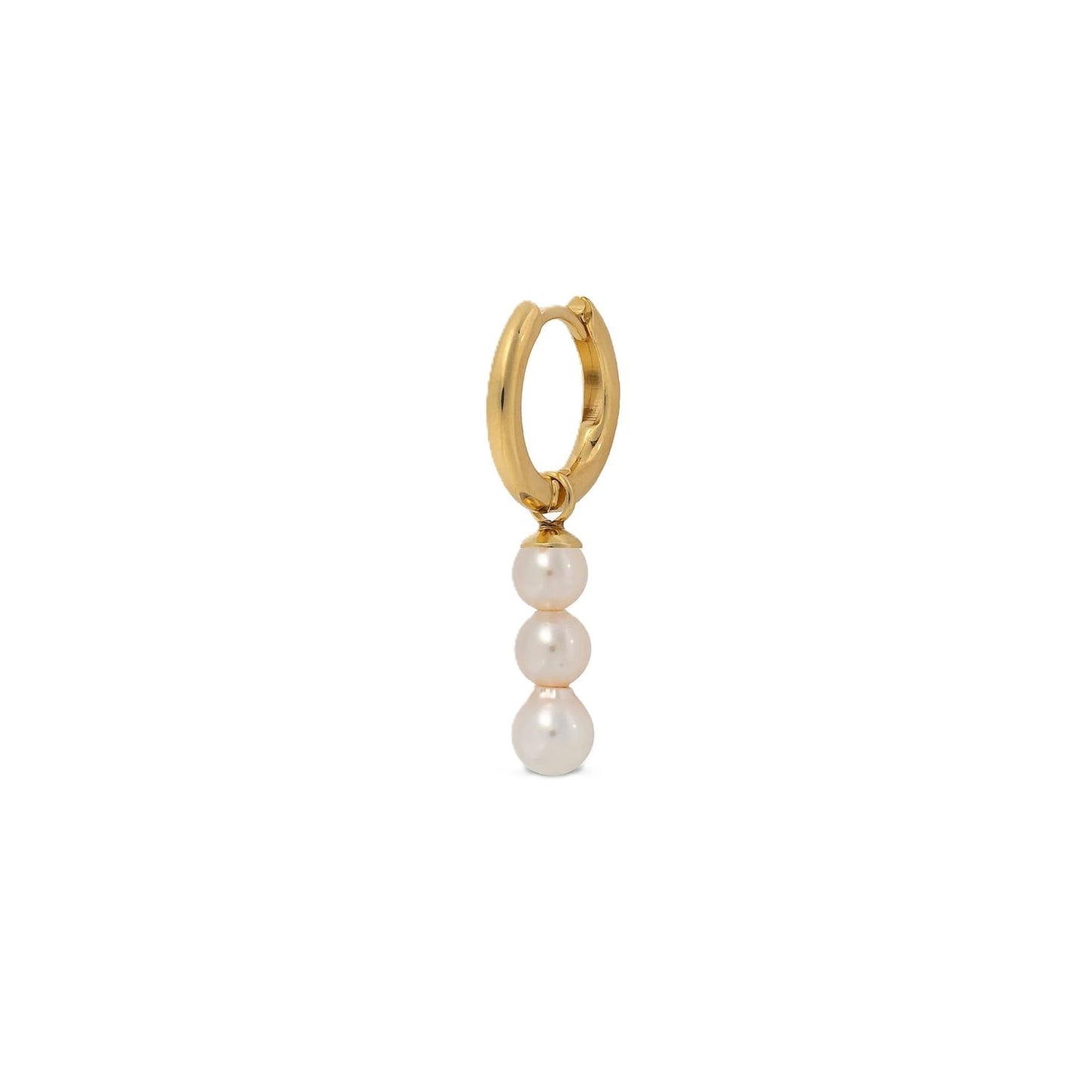MAJORICA JEWELRY Mod. 17535.01.1.E00.909.1 gold hoop earring with three white pearls