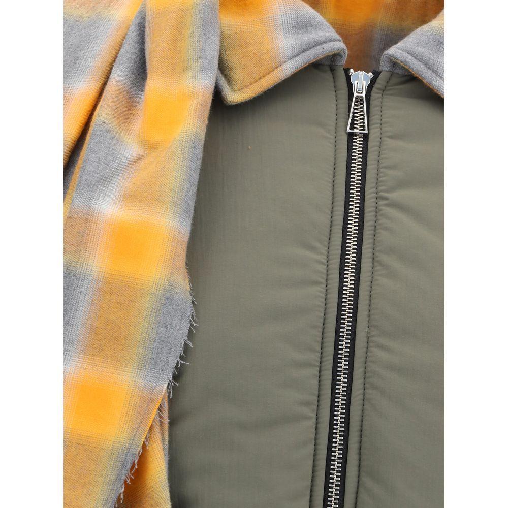 MARBELL Maxi-scarf Puffer Jacket MA-AFW1001TENYL01OLIVE-2