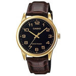 CASIO COLLECTION Mod. ONLY TIME GOLD, LEATHER - BLACK MTP-V001GL-1BUDF
