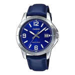 CASIO COLLECTION Mod. CASUAL DATE. LEATHER - BLUE MTP-V004L-2BUDF