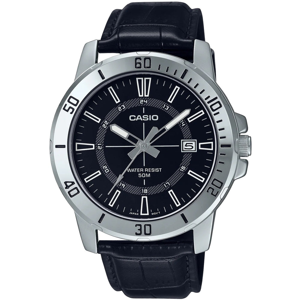 CASIO SPORT COLLECTION Mod. DIVER 50M LEATHER - BLACK MTP-VD01L-1CVUDF