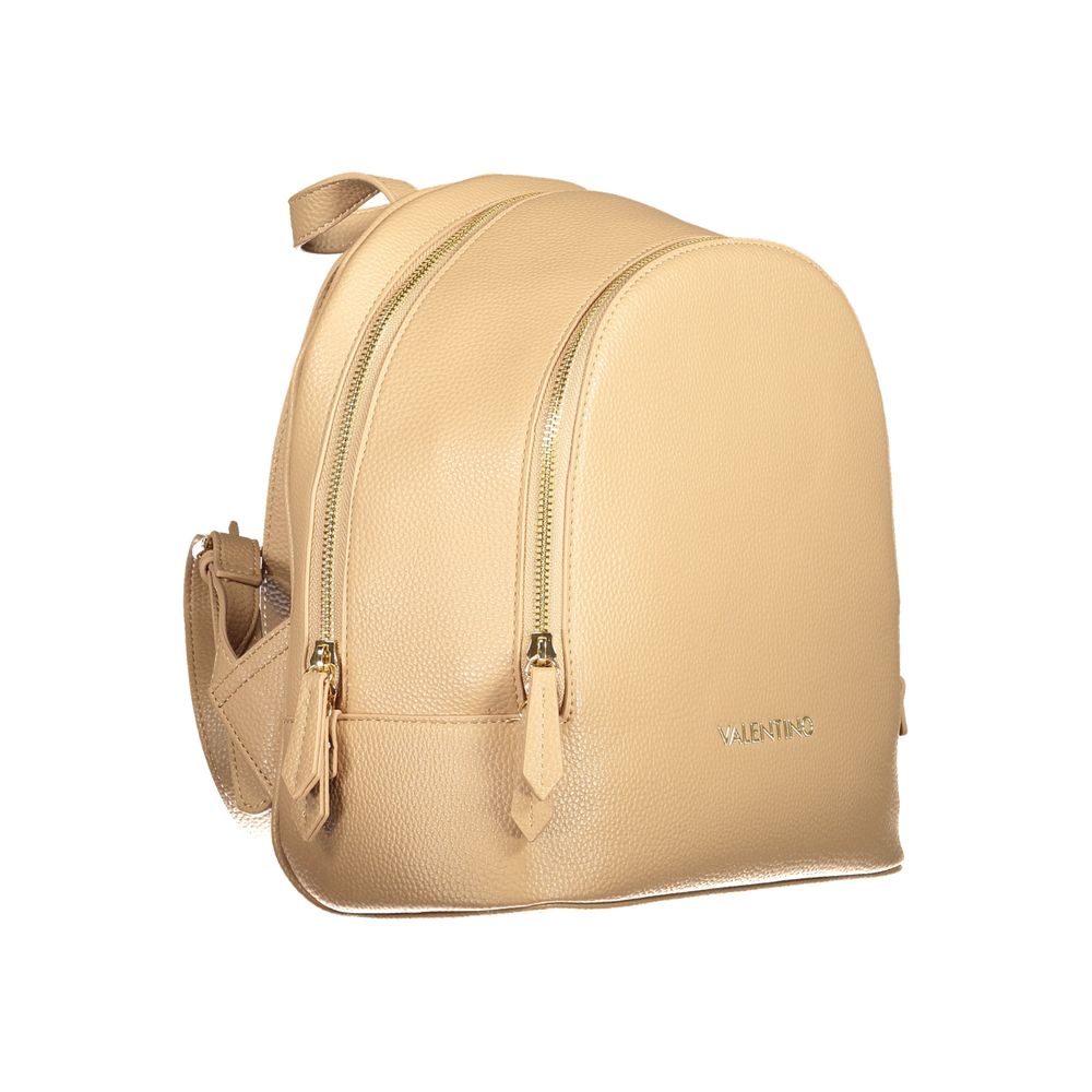 Mario Valentino Beige Polyethylene Backpack with 1 handle, adjustable straps, external and internal pockets, zip closure.