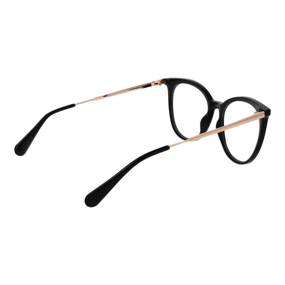 Max & Co Black Plastic Glasses (Frames) with full-rim panto style, 52-16-145 size, in black plastic material for women.