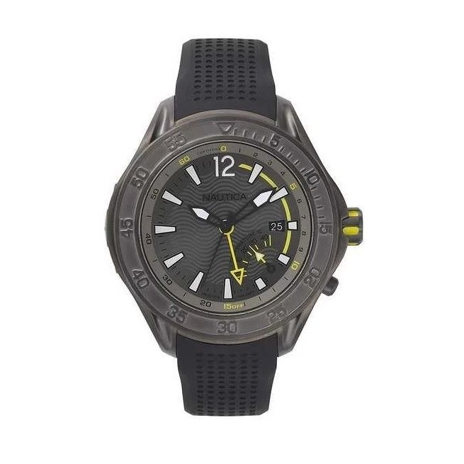 NAUTICA Mod. NAPBRW003 gent's quartz analog watch, water-resistant 20 ATM, 44mm mineral case, official box packaging.