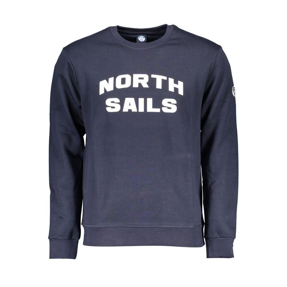 North Sails Blue Cotton Men Sweater NO-37799-XL
