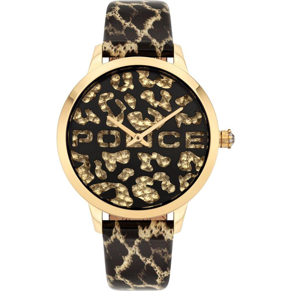 Police Brown Leather Watch 1728,Brown,New with tags,Police,Watches for Women - Watches,Women Police POPL16028MSG02AC