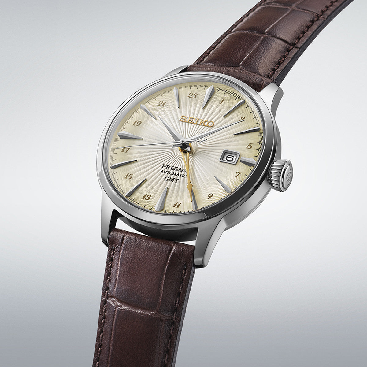 SEIKO PRESAGE Mod. COCKTAIL AUTOMATIC - LEATHER, CREAM-2