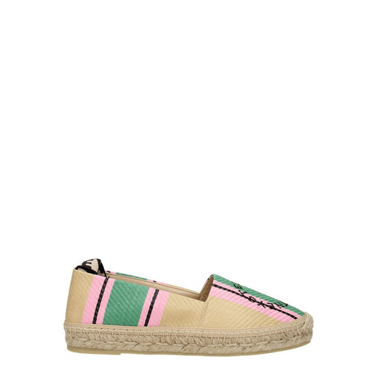 Stella McCartney Multicolor Fabric Espadrilles with logo detail, round toe, and rubber sole in a casual style.