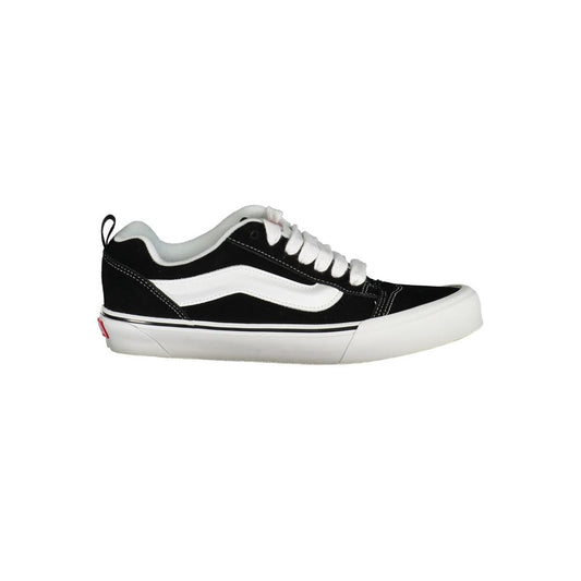 Vans Black Polyester Men Sneaker with iconic Old Skool design and contrasting details for urban style and comfort.