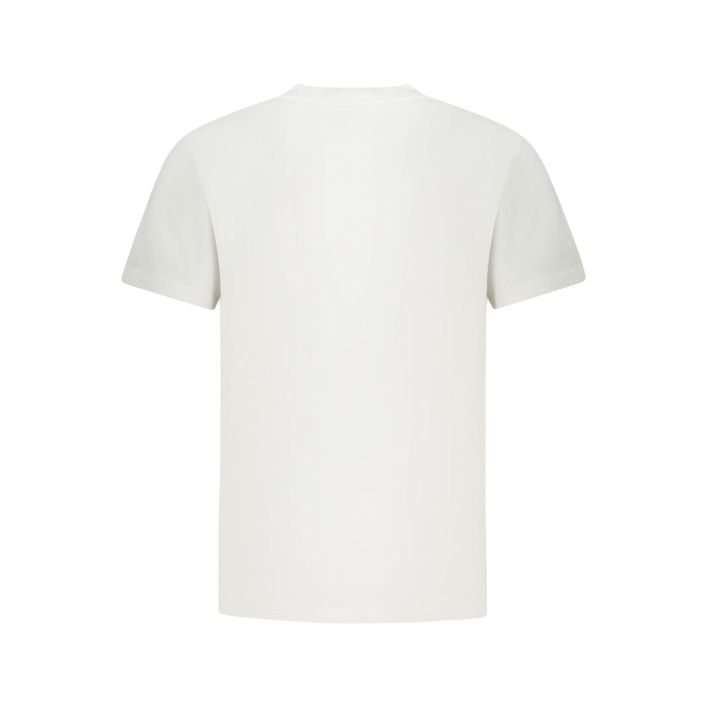 Vans White Cotton T-Shirt featuring short sleeves, classic fit, crew neck, and logo print.