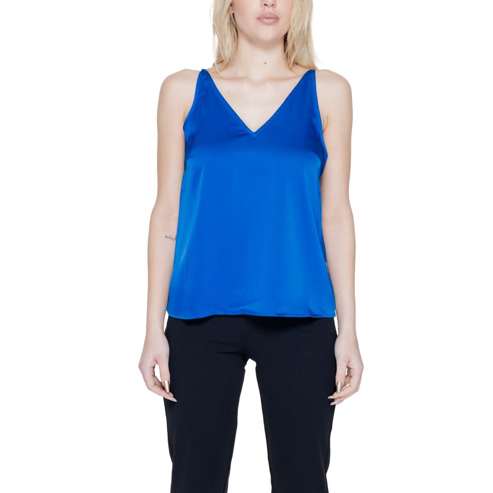 Vila Clothes Blue Polyester Top