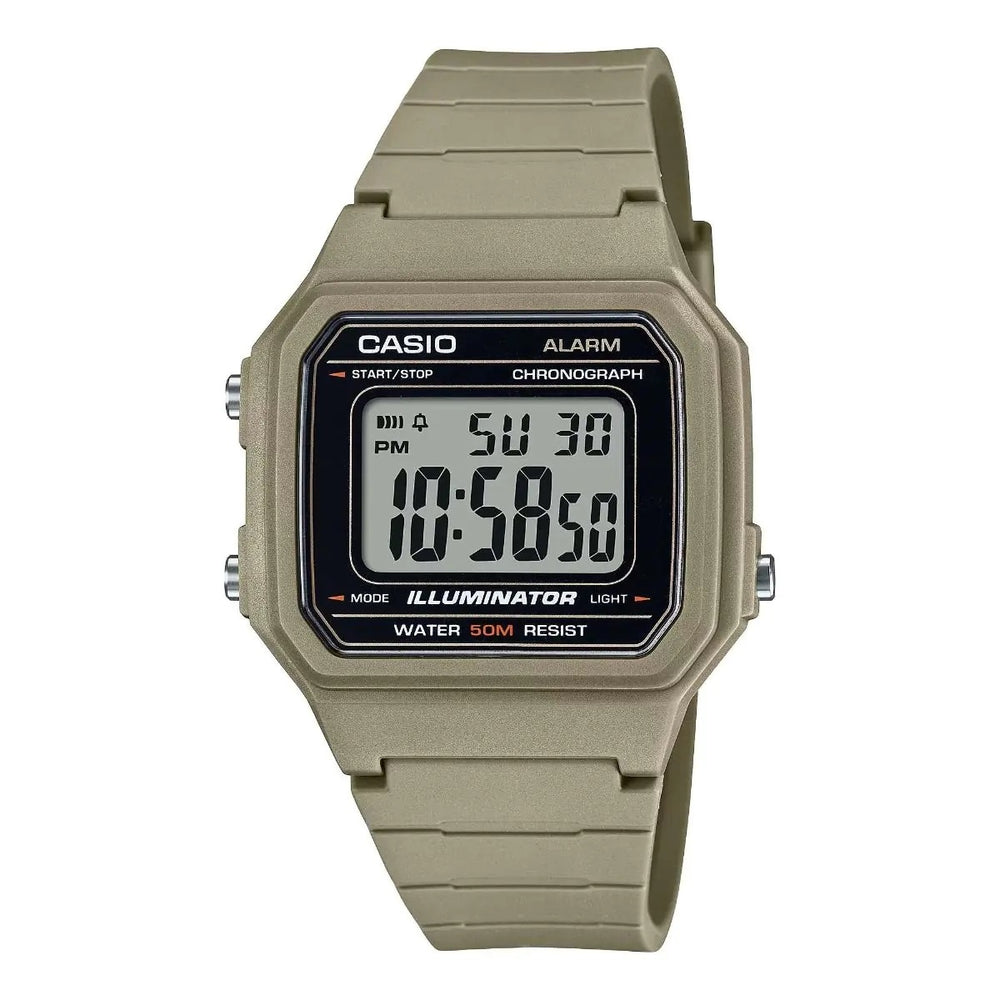 CASIO TIMELESS COLLECTION Mod. SPORT ILLUMINATOR WR 50M. ALARM. CHRONOGRAPH - SAND W-217H-5AVDF