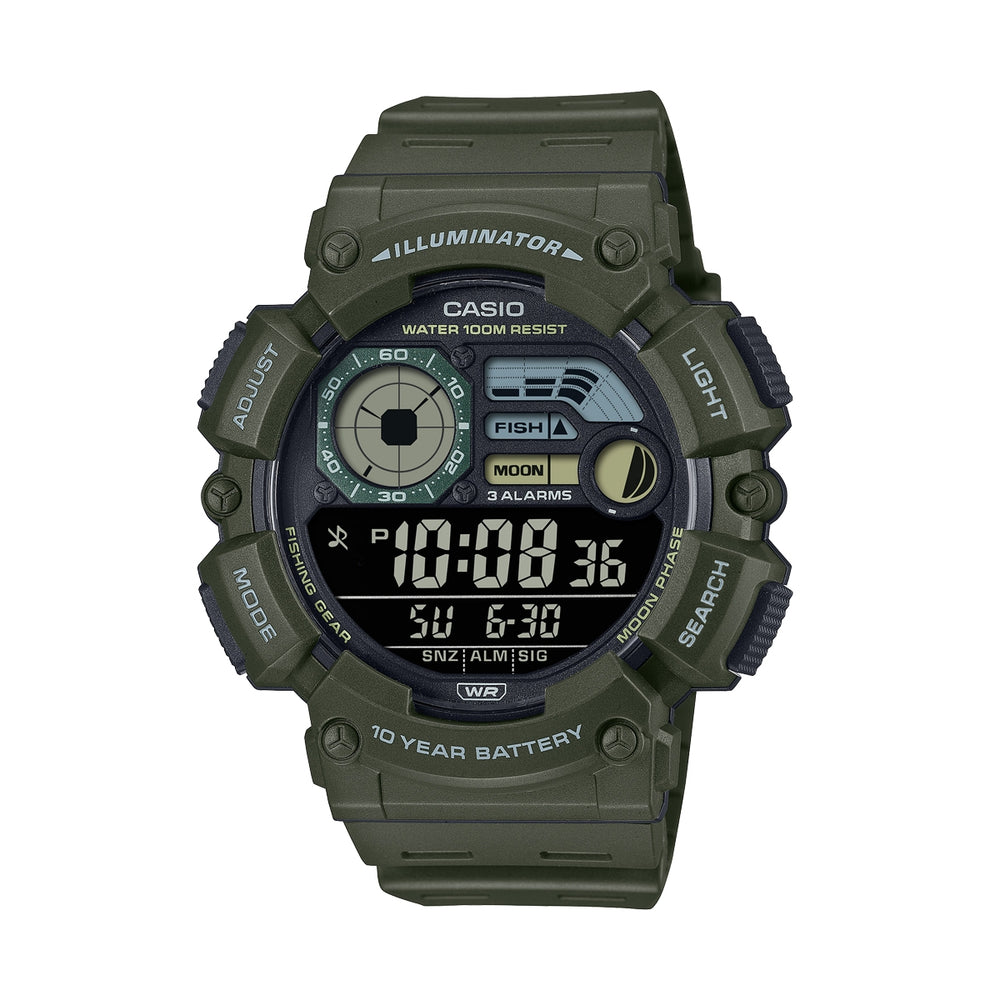 CASIO SPORT Mod. ILLUMINATOR 10 YEARS BATTERY - ARMY GREEN WS-1500H-3BVEF