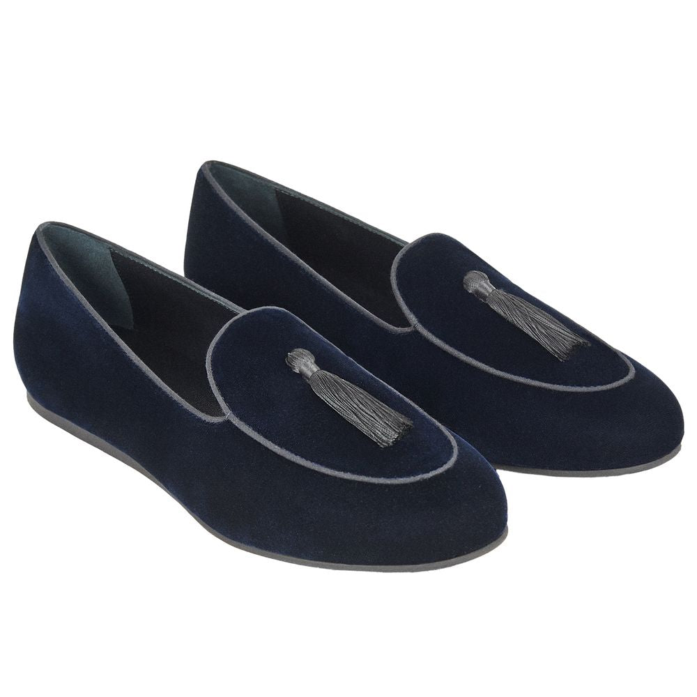 Charles Philip Blue Velvet Loafer
