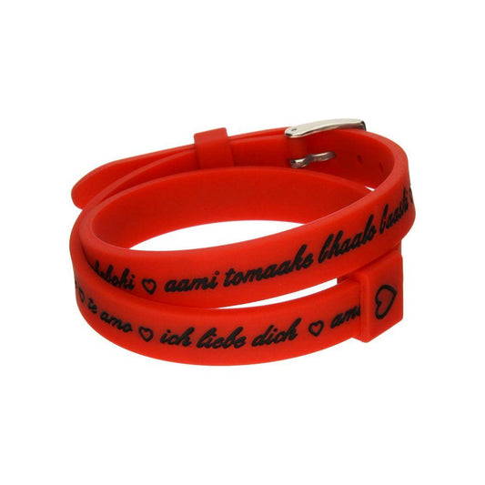 Il MEZZOMETRO Mod. I LOVE YOU SILVER - Bracciale in silicone/silicone bracelet Bracelet