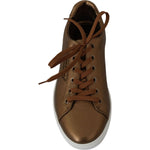 Dolce & Gabbana Gold Leather Mens Casual Sneakers MV2363-39