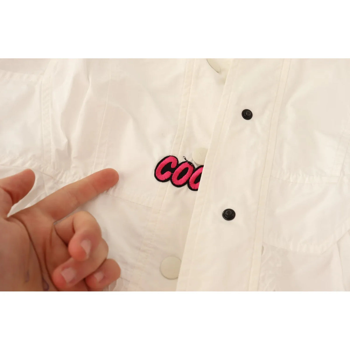 Ermanno Scervino Button Down White Long Sleeve Polyester Jacket