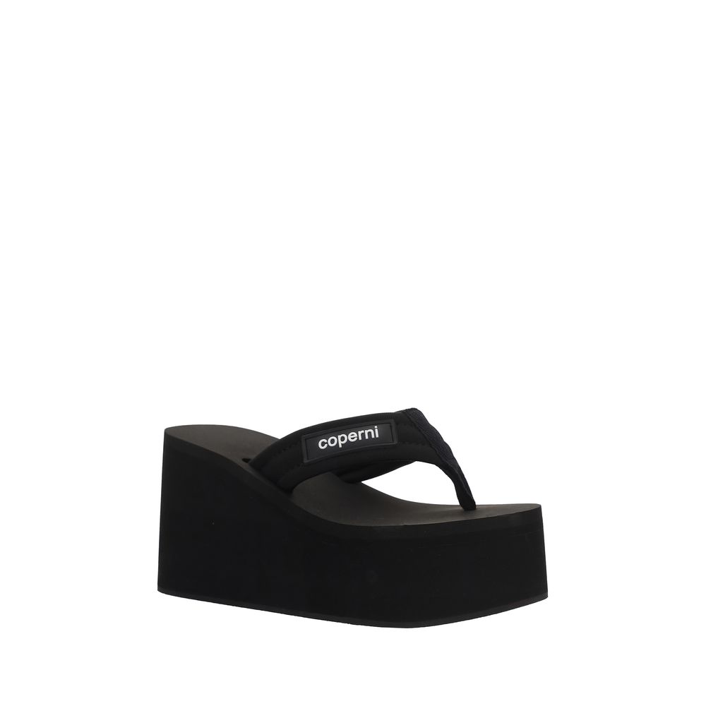 Coperni Black Polyester Platform Sandals 1728,72470364320,Black,Coperni,EU39/US9,New with tags,Platforms - Sandals - Shoes,Sandals - Shoes,Shoes,Women